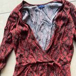 Blue Life Planet Blue Red Snakeskin Wrap Front Deep V Romper Photo 2
