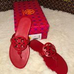 Tory Burch Authentic NEW with Box  Miller Size 8 Tory Red Calf Leather Sandals Photo 2