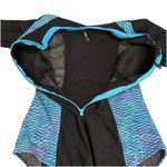 Torrid Blue Black Wireless Shaping Long Sleeve One Piece Zip Up Swimsuit Size 2X Photo 8