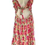 Peyton & Parker Bright Floral Ruffled Smocked Tie Back Maxi‎ Dress Size Large Photo 1