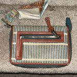 Spartina 449 leather wallet with natural linen lining. Photo 1