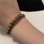 Women’s Gold Tone Stretchy Spiral Costume Beaded Bracelet Photo 2