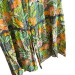 Cato  Floral Wide Leg Pants Womens Small Green Orange‎ Tropical Print Photo 1