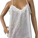 Andree by Unit Andrée By Unit Silver Sequin Lace Lined Cami Size S Photo 0