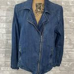 Chico's Chico’s Herringbone Denim Moto Jacket Photo 1