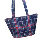 Vera Bradley  Velvet Scottie Dog Blue Red Quilt Plaid Tote Christmas Bag Holiday Photo 7