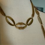 Source Unknown Vintage 28” Necklace. Gold Tone Multi Strand With Oval Shaped Design Estate Sale Photo 2