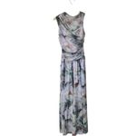 Abercrombie & Fitch Mesh High Neck Drop Waist Maxi Dress Green Floral Size XS Photo 2
