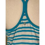 Lululemon  Power Y Twin Stripe Spry Blue White Athletic Tank Top Size 10 Photo 5