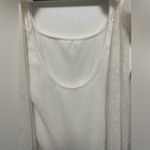 White/Bridal Long Sleeve Bodysuit with Sheer Polka Dot Sleeves sz Large White Photo 4