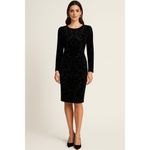 Alexander McQueen Black Velvet Burnout Dress SZ 10 | Virgin Wool & Cashmere | NW Photo 1