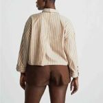 Everlane NWT Woven PJ Top Brown Stripe Button Down Shirt Cotton Sz M Photo 10
