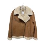 Madewell NWT Oversized Shearling Motorcycle Jacket Acorn Size Large Photo 8