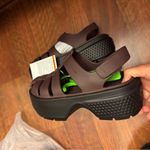 Crocs  Women's Flats in Dark Brown and Black Photo 5