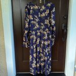 Anthropologie EUC  Hutch Juliet Faux Wrap Dress Blue Floral Size 14 Photo 8