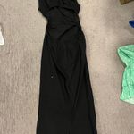 Black Midi Open Back Dress Size XS Photo 3