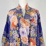 Johnny Was NWOT Blue Floral Pockets KIMONO Coat Sz S Photo 3