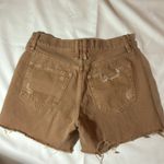 We The Free  Women’s Mustard/Distress/ Raw Hem/Button Fly/5Pocket Shorts Size 26 Photo 3
