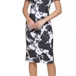 Karl Lagerfeld Womens 8 Dress Scuba Stretch Lined Black & White Knee Length Photo 10