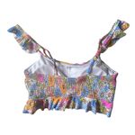 Raisin's Juniors Floral Lily Smocked Back Bikini Top Photo 3
