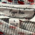 Hippie Rose  Ribbed Floral Print Short Sleeve Tie Front Top Photo 4