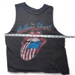 The Rolling Stones  American Flag Sleeveless Cropped Tank Top Gray Small Photo 2