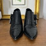 Tibi Black Croc Embossed Buckle Billie Bootie Womens Size 35 / US 5 Photo 2