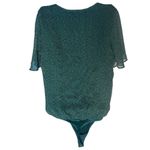 Abercrombie & Fitch Women's M Plunge Neck Wrap Bodysuit Emerald Green Polka Dot Photo 1