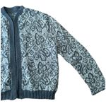 American Vintage Vintage OOAK hand knit open front cardigan in gray & cream medium Photo 9