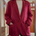 Nordstrom Vintage Red Rayon Blazer Women Size Medium Photo 0