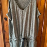 Casual Gray Sleeveless Romper Drawstring Waist Jumpsuit Size L Photo 0