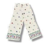 ZARA  Embroidered‎ Linen Blend Wide Leg Pants Size Medium Photo 4
