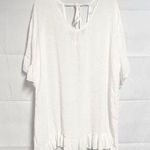 Ekouaer Ekouager Ruffle White Pullover Beachy Tunic/Bikini Cover Up Size Medium Photo 0