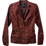 Betsey Johnson Vintage 90s Y2K Floral Brocade Blazer Burgundy Gold Size Small Photo 1