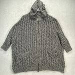 Free People  Sweater Jacket Womens XS Oversized Hooded‎ Full Zip Open Knit boho Photo 0