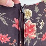 Vintage Floral Rayon Dark Plum Cottage Prairie Midi Long Sleeve Dress PS Purple Size undefined Photo 9