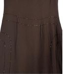 Vintage David Warren‎ 100% Silk Brown Knee Length Dress beaded Women’s sz 10 Photo 1