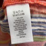 C&C California  Rainbow Stripe Linen Blouse Colorful Short Sleeve Top Size M Photo 5