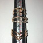 5 Gold Tone Rings Various Sizes CZ Rhinestones Boho Ring Lot Photo 4
