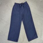 Ralph Lauren Polo  Linen Drawstring Wide Leg Pants Denim Blue Small Paperbag Photo 15