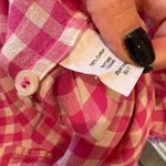 J.Crew gingham pink plaid boy fit cotton top Sz Med Button Loose Relaxed Blouse Photo 2