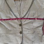 Sandro Paris Women's Jacket 100% Cotton Grey And White Seersucker Size M GUC Photo 6