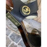 Michael Kors  LANI SANDALS BLACK LEATHER 4" HEELS GOLD TORTOISE SHELL PUMPS -8.5 Photo 3