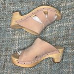 Five Worlds By Cordani Zafira Wooden Clog Sandal in Pink Nubuck Leather Size 9 Photo 6