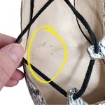 Raye Paige Leather Black & White Snakeskin Lace Up Flats Photo 4