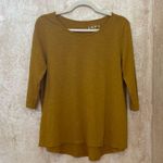 Loft  Mustard Yellow 100% Cotton 3/4 Sleeve Tee A-line body Sz Medium Photo 1