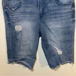 Kensie Distressed Blue Denim Bermuda Shorts size 8/29 Photo 10