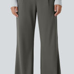 Halara High Waisted Side Pocket Work Flare Pants Grey Womens Large Petite Photo 0