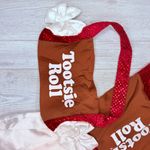 Rare hard to find tootsie roll Halloween costume dress with headband & purse 8 Brown Photo 1