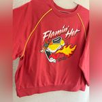 Cheetos Sweatshirt XL Red Graphic Print Fleece Flamin' Hot Chester Cheetah Photo 2